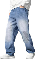 JMIERR Men's Baggy Jeans Wide Leg Skater Hip Hop Denim Pants Loose Fit Streetwear